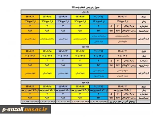 قوانسن و زمان بندی انتخاب واحد 991 3